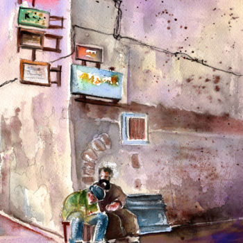 Ζωγραφική με τίτλο "Essaouira Street Co…" από Miki De Goodaboom, Αυθεντικά έργα τέχνης, Λάδι