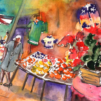 Schilderij getiteld "Shop in The Mountai…" door Miki De Goodaboom, Origineel Kunstwerk, Olie