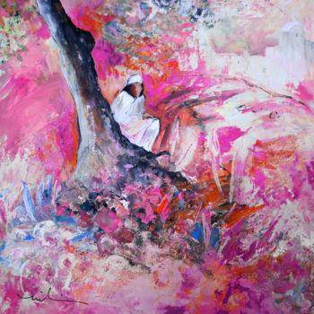 Painting titled "Sunday By The Tree…" by Miki De Goodaboom, Original Artwork, Oil