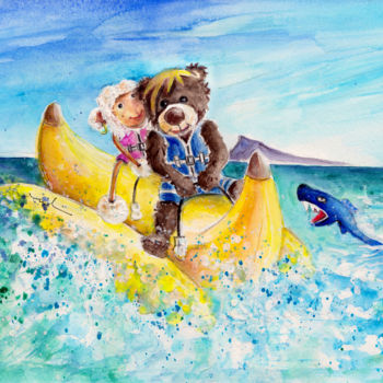 Malerei mit dem Titel "Truffle McFurry And…" von Miki De Goodaboom, Original-Kunstwerk, Aquarell