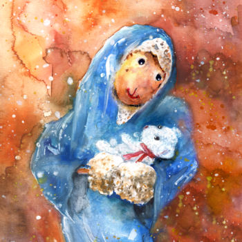 Pintura intitulada "The Nativity Accord…" por Miki De Goodaboom, Obras de arte originais, Aquarela