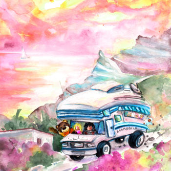 Schilderij getiteld "Trip To The Cabo De…" door Miki De Goodaboom, Origineel Kunstwerk, Aquarel