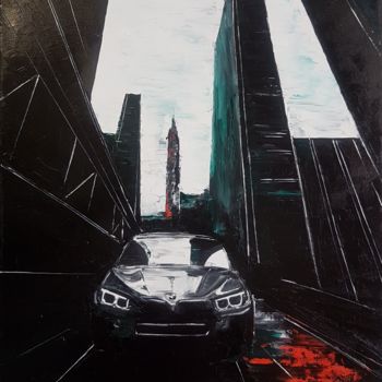 Painting titled "BMW, New York" by Katherine Afanasyeva, Original Artwork, Oil