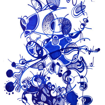Tekening getiteld "Dansèz an mwen" door Goodÿ, Origineel Kunstwerk, Marker