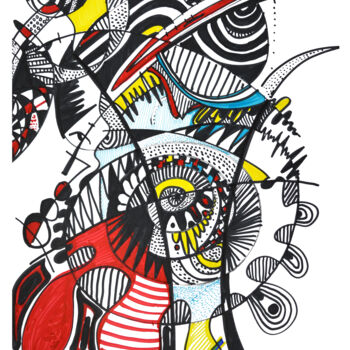 Drawing titled "Le puits et la folie" by Goodÿ, Original Artwork, Marker