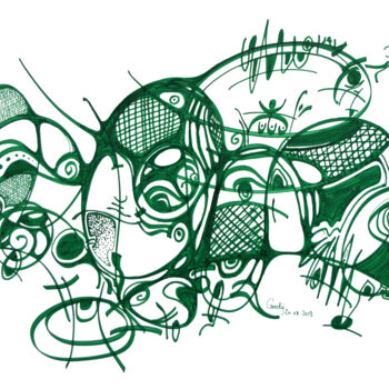 Zeichnungen mit dem Titel "Causerie" von Goodÿ, Original-Kunstwerk, Marker