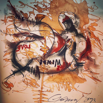 Dessin intitulée "FEELINGS" par Gopaal Seyn, Œuvre d'art originale, Fusain