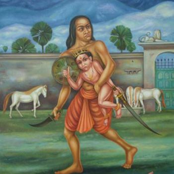 Painting titled "MAN STEALING THE CH…" by Gopikrishna, Original Artwork