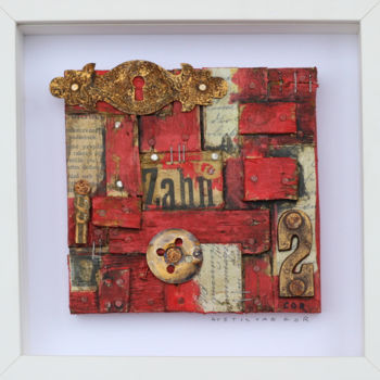 Peinture intitulée "Small Red Box" par Gor Avetisyan, Œuvre d'art originale, Bois