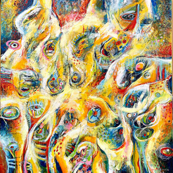 Schilderij getiteld "Carnival" door Gor Avetisyan, Origineel Kunstwerk, Acryl