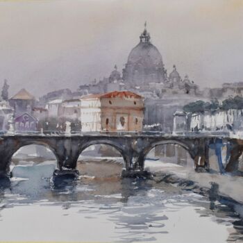 Peinture intitulée "Rome" par Goran Žigolić (watercolors), Œuvre d'art originale, Aquarelle
