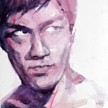 Malerei mit dem Titel "Bruce Lee" von Goran Žigolić (watercolors), Original-Kunstwerk, Aquarell