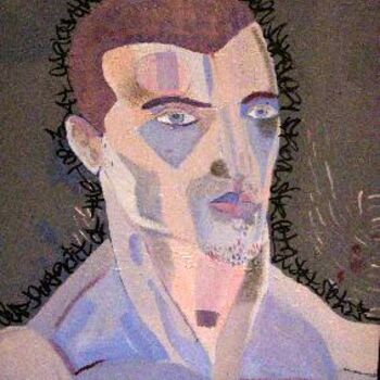 Painting titled "Self-portrait" by Goran Bulatovic, Original Artwork