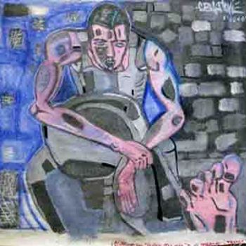 Peinture intitulée "Tagger After Work" par Goran Bulatovic, Œuvre d'art originale