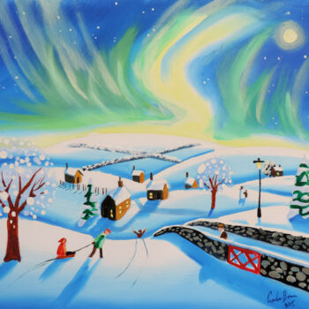 Painting titled "The Northern lights" by Gordon Bruce, Original Artwork, Oil