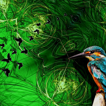 Digitale Kunst mit dem Titel "green cave" von Gor Don(Gnie), Original-Kunstwerk, Fotomontage