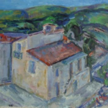 Painting titled "casa mia alla Villa…" by Bruno, Original Artwork, Oil