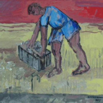 Картина под названием "lavoro in nero 80x1…" - Bruno, Подлинное произведение искусства, Масло