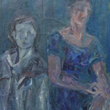 Pittura intitolato "interno con donne" da Bruno, Opera d'arte originale, Olio