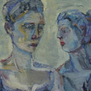 Pittura intitolato "amiche" da Bruno, Opera d'arte originale, Olio