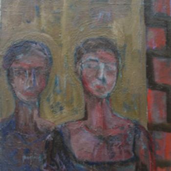 Painting titled "due amici" by Bruno, Original Artwork, Oil