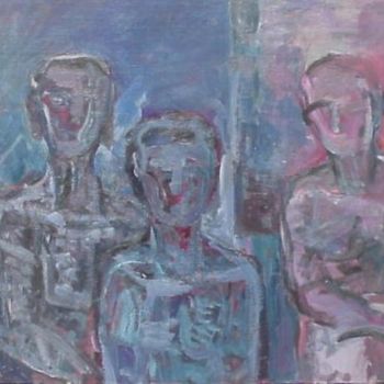 Painting titled "gruppo di amici" by Bruno, Original Artwork, Oil