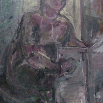Painting titled "lettura giornale" by Bruno, Original Artwork, Oil