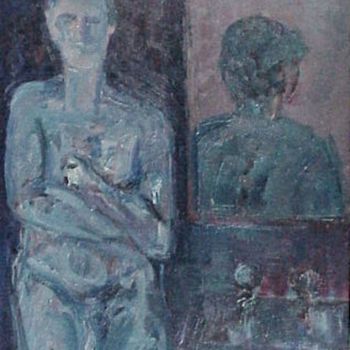 Painting titled "donna nel bagno" by Bruno, Original Artwork, Oil