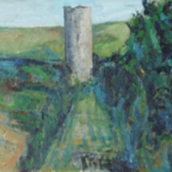 Painting titled "la-torre di Goriano…" by Bruno, Original Artwork, Oil