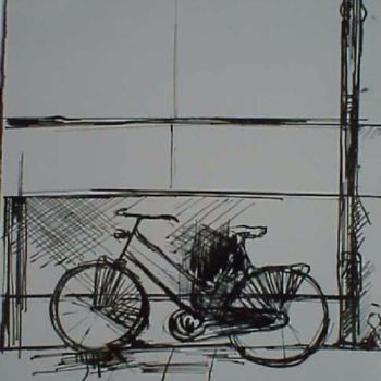 Drawing titled "la mia bicicletta" by Bruno, Original Artwork, Ink