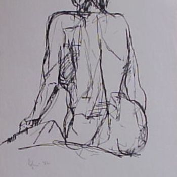 Dibujo titulada "studio di nudo" por Bruno, Obra de arte original, Tinta