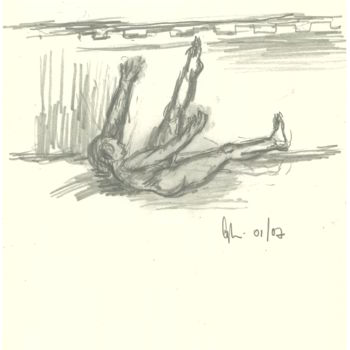 Σχέδιο με τίτλο "caduta sulla strada" από Bruno, Αυθεντικά έργα τέχνης, Μολύβι