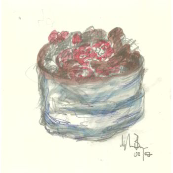 Disegno intitolato "vasetto di fiori pr…" da Bruno, Opera d'arte originale, Altro