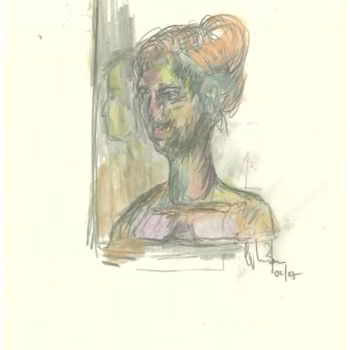 Disegno intitolato "ritratto-di-giovane…" da Bruno, Opera d'arte originale, Altro