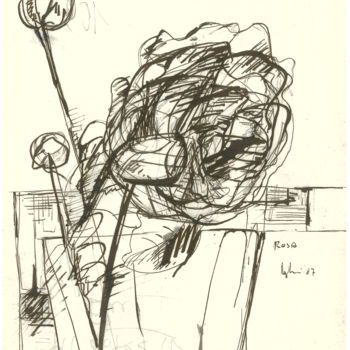 Disegno intitolato "nuova-fioritura" da Bruno, Opera d'arte originale, Inchiostro