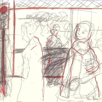 Disegno intitolato "vetrina-davanti-al-…" da Bruno, Opera d'arte originale, Altro