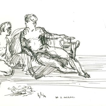 Disegno intitolato "da-a-carraccci" da Bruno, Opera d'arte originale, Inchiostro