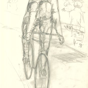 Drawing titled "arrivo-solitario" by Bruno, Original Artwork, Pencil