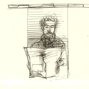 Drawing titled "studio-per-lettore-…" by Bruno, Original Artwork, Ink