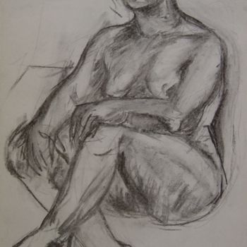 Drawing titled "sissy" by Bruno, Original Artwork, Charcoal