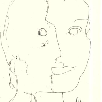 「donna sveglia」というタイトルの描画 Brunoによって, オリジナルのアートワーク, インク