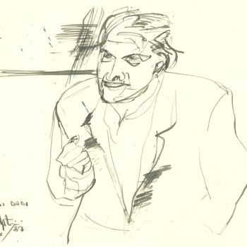 Drawing titled "gioco-di-dadi" by Bruno, Original Artwork, Ink