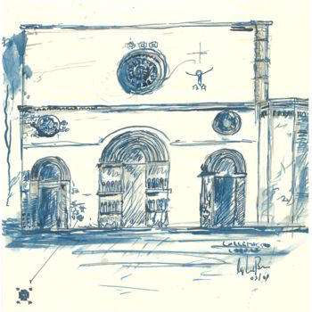 「chiesa di Collemagg…」というタイトルの描画 Brunoによって, オリジナルのアートワーク, インク