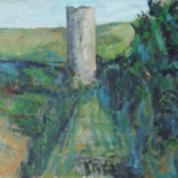 Painting titled "la-torre-di-goriano…" by Bruno, Original Artwork, Oil