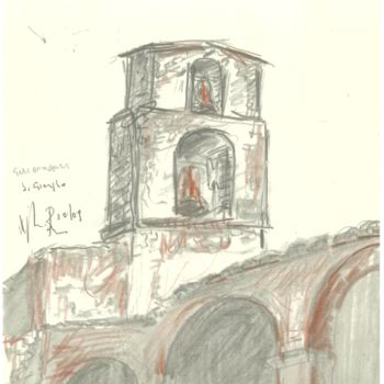 Drawing titled "campanile-di-s-gior…" by Bruno, Original Artwork, Pastel