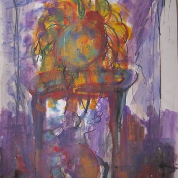 Drawing titled "vaso-con-girasole" by Bruno, Original Artwork, Other