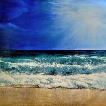 Pintura titulada "la mar azul" por Gorka Gonzalez Crespo, Obra de arte original, Oleo Montado en Bastidor de camilla de made…