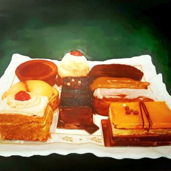 Pintura titulada "pasteles" por Gorka Gonzalez Crespo, Obra de arte original, Oleo Montado en Bastidor de camilla de madera