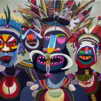 Peinture intitulée "Племя" par Gor Mkrtchyan, Œuvre d'art originale