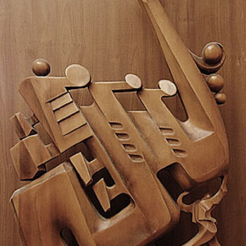 Sculpture titled "Саксофония." by Goshanik, Original Artwork, Wood